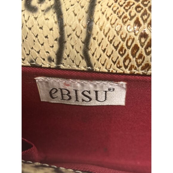 EBISU Snakeskin Pattern Clutch With Wristlet Strap - Picture 4 of 7